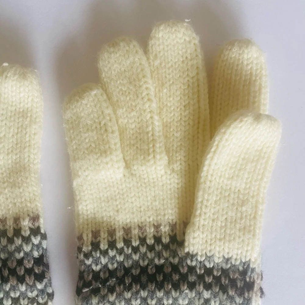 Fair Isle knit gloves, Sz. M/L